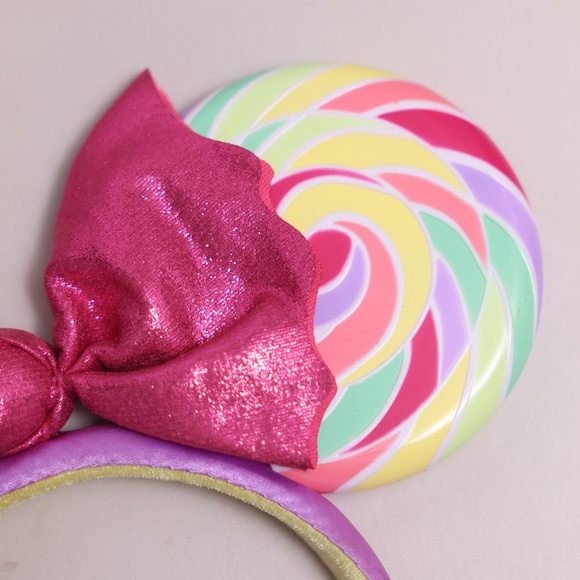 Minnie Ears Candy Lollipop Swirl Bow Girly Walt Disney World Ears - Picture 3 of 4